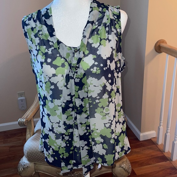 Blouse Banana Republic à Col Perlé Et Rayures - Taille L - Occasion En Très Bon état